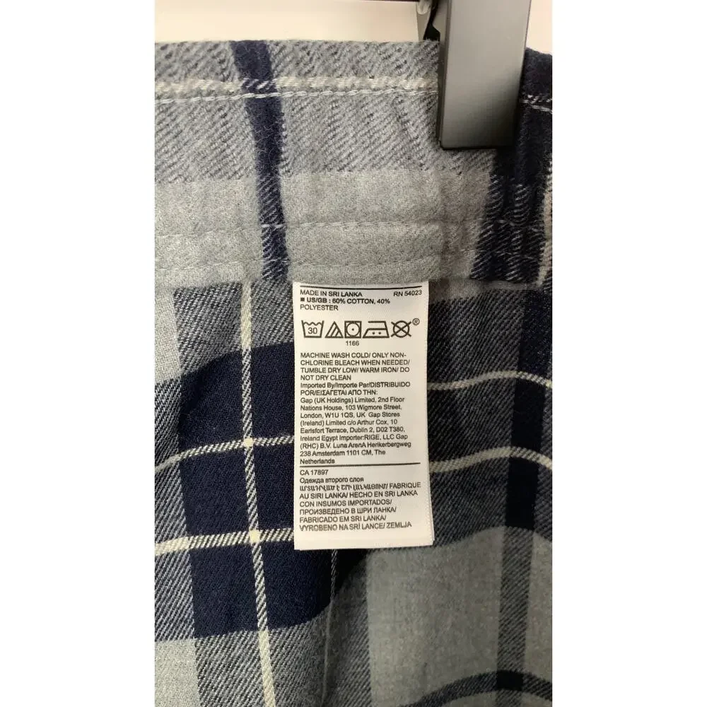 Banana Republic Mens Flannel Pajama Pant Size XL Navy Plaid Cotton Blend New